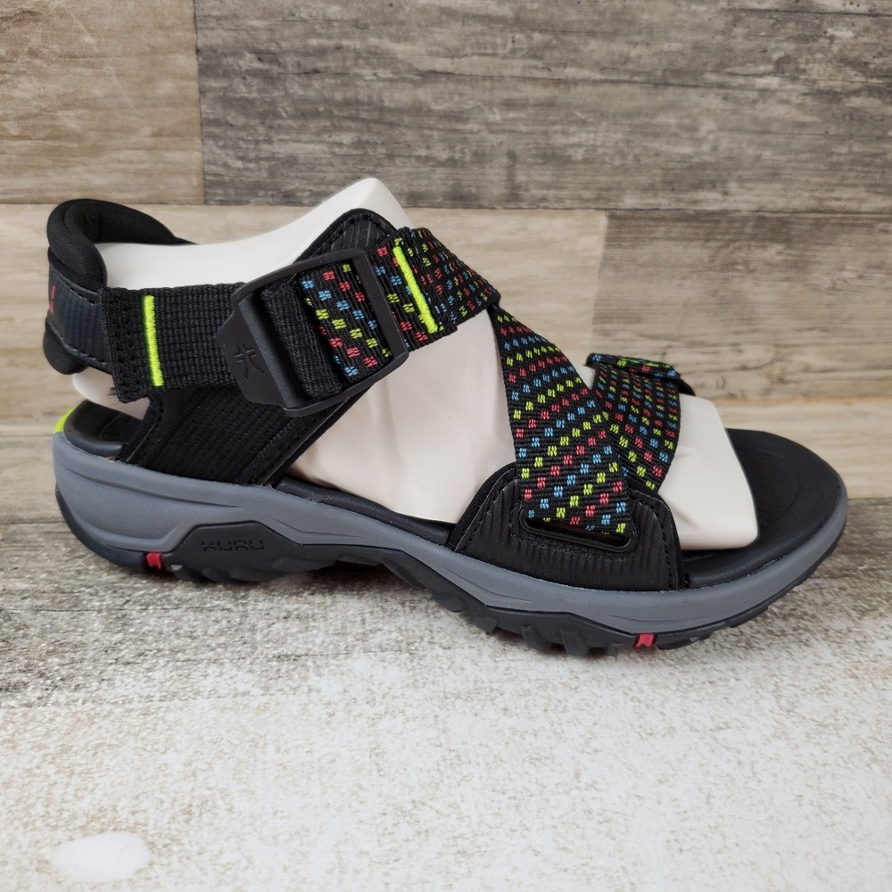 Kuru Current Womens Hiking Sandal Sz 5 M Jet Black Multi Arch Support Waterproof